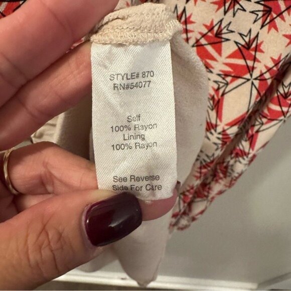 Cabi Dress Women’s Small Batik Slip Dress Adjustable Straps Rayon Style 870 Boho - Picture 9 of 11